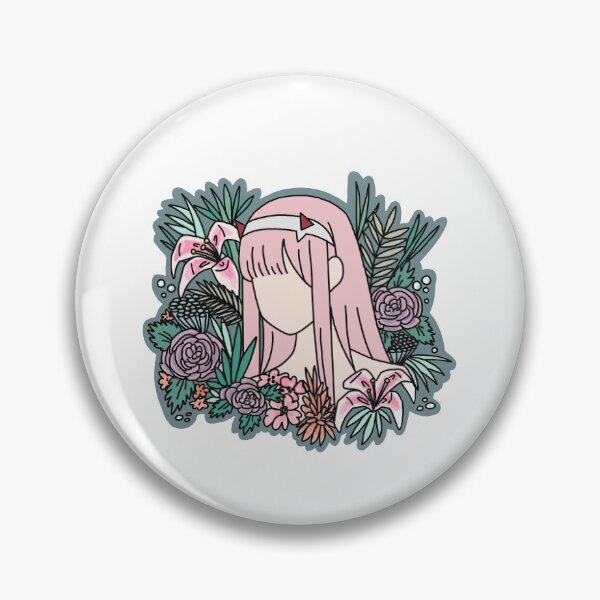 Item preview, Darling in the Franxx Zero Two Floral Sticker designed and sold by coyaa.