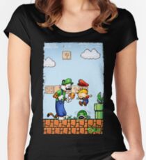 Super Calvin and Hobbes Bros. Women's Fitted Scoop T-Shirt