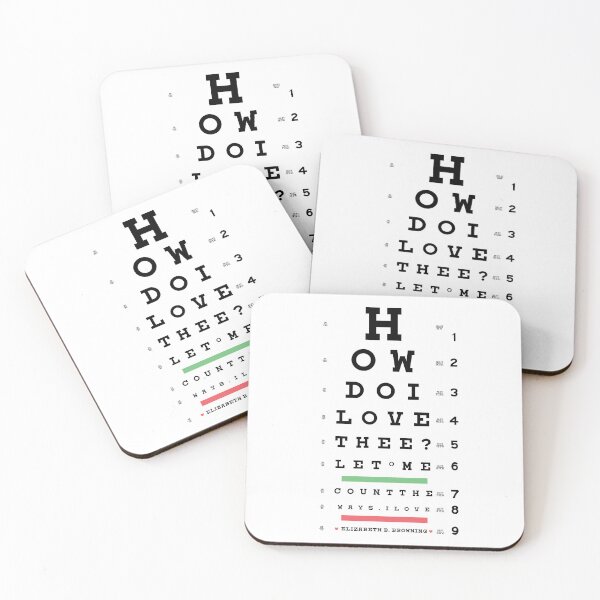 Item preview, Eye Chart | How Do I Love Thee designed and sold by Pemberley-Tees.