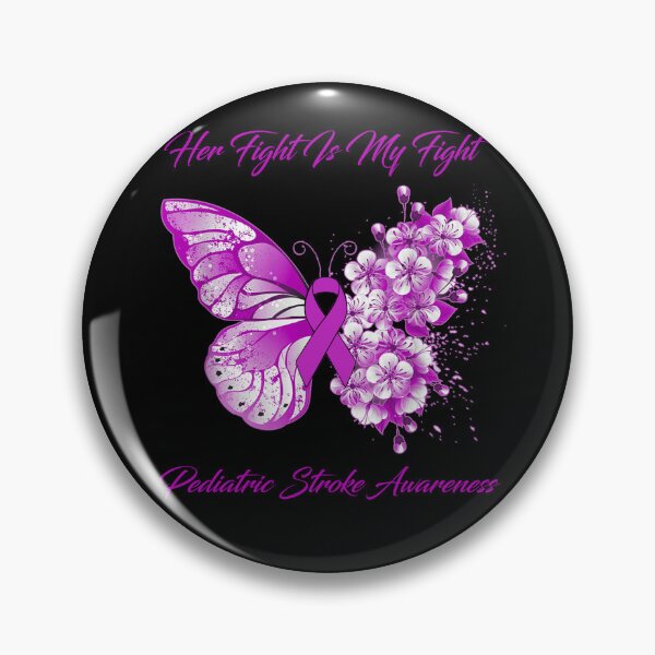 Item preview, Her Fight Is My Fight Pediatric Stroke Awareness Butterfly Ribbon Gifts designed and sold by Adropine.