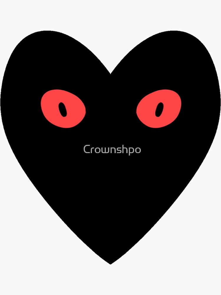 "Black heart with eyes" Sticker for Sale by Crownshpo Redbubble