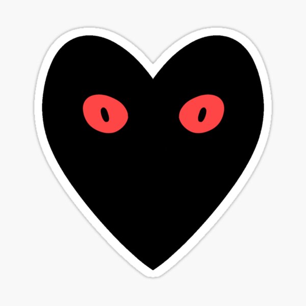 "Black heart with eyes" Sticker for Sale by Crownshpo Redbubble
