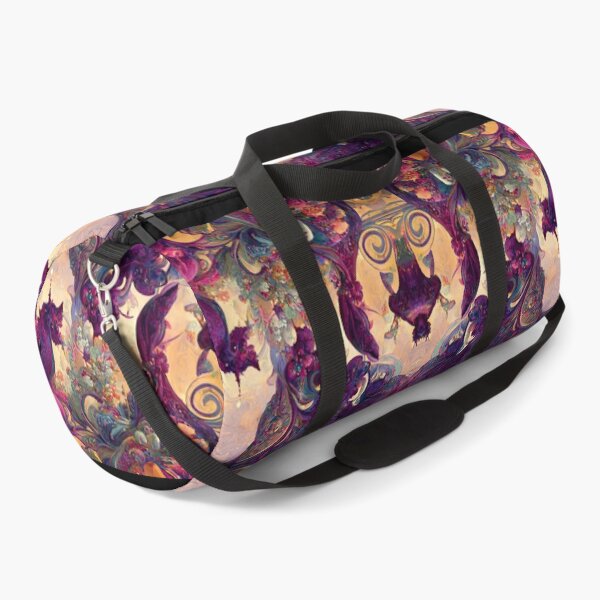 Item preview, Purple, Violet Fantasy Unicorn, Owl, Creature on Yellow, Orange, Amber floral, fruit motif designed and sold by MysticAlgorithm.