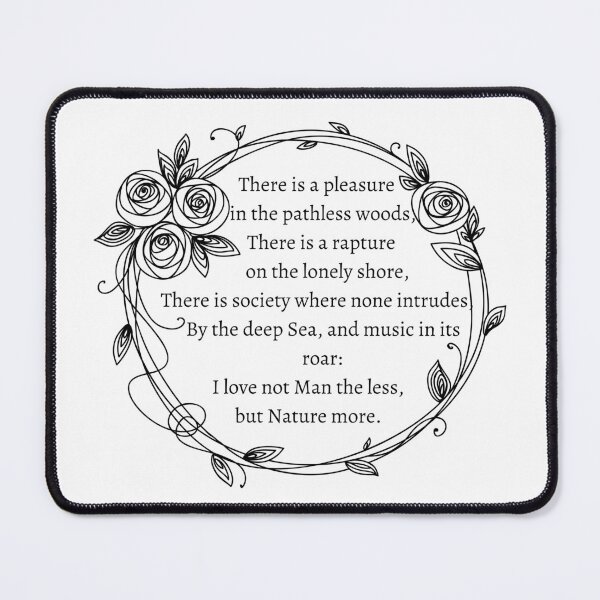 Item preview, Dark Academia Literary Quotes Byron Poetry - Childe Harold's Pilgrimage "I love not man the less but nature more" designed and sold by Gothic Auntie.