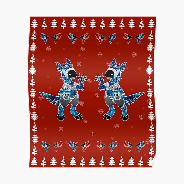 Protogen Christmas Blue Head and Tree furry fursuit pattern