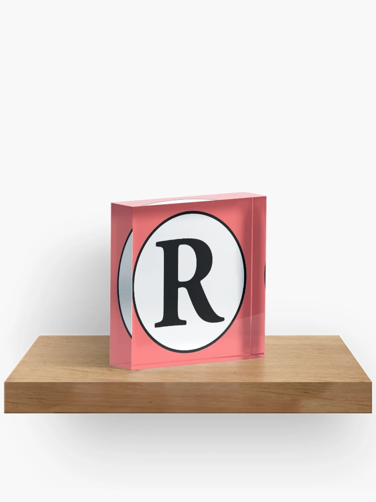Thumbnail 2 of 5, Acrylic Block, Monogram R Initial R Letter R designed and sold by jaycartoonist.
