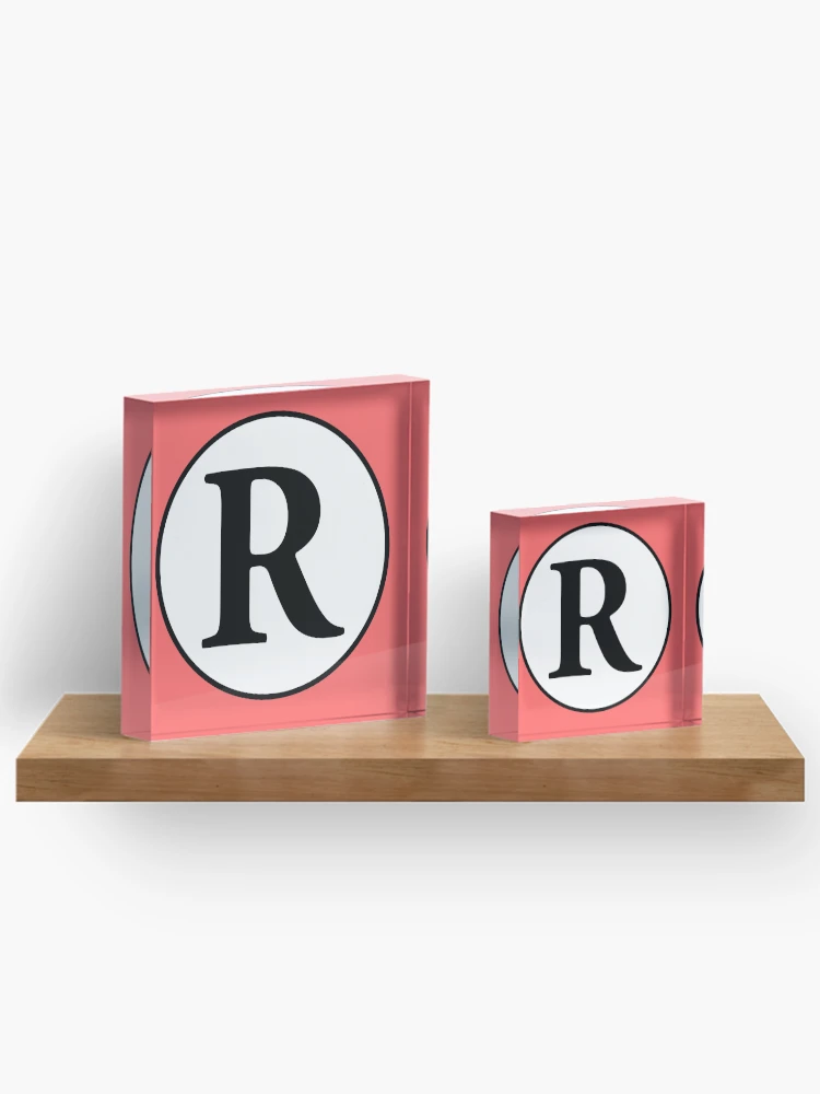 Thumbnail 3 of 5, Acrylic Block, Monogram R Initial R Letter R designed and sold by jaycartoonist.