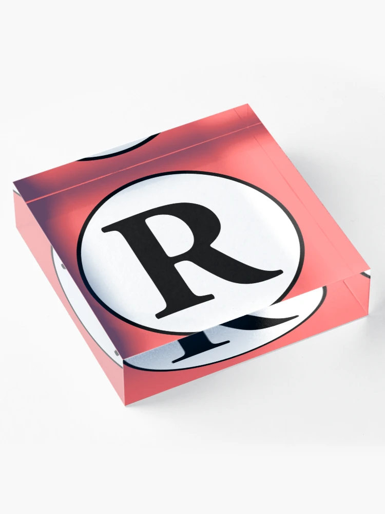Thumbnail 4 of 5, Acrylic Block, Monogram R Initial R Letter R designed and sold by jaycartoonist.