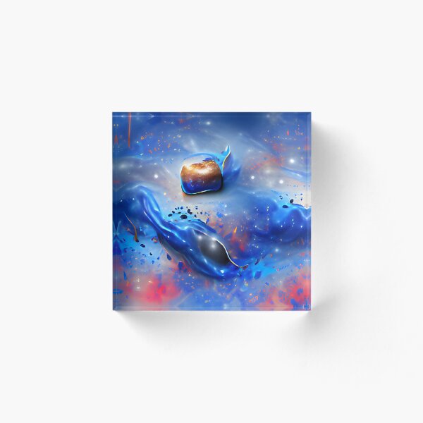 Item preview, Manzana galáctica azul designed and sold by AbstractlyArt.