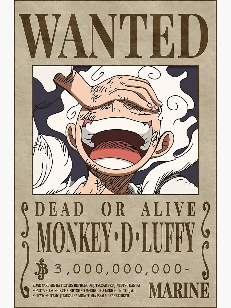 Luffy Wanted Poster Post Wano Updated Bounty Posters Sold By Mila SKU Printerval UK