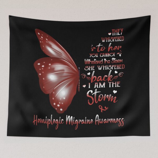Item preview, She Whispered Back I Am The Storm Hemiplegic Migraine Awareness Butterfly designed and sold by frechettee.