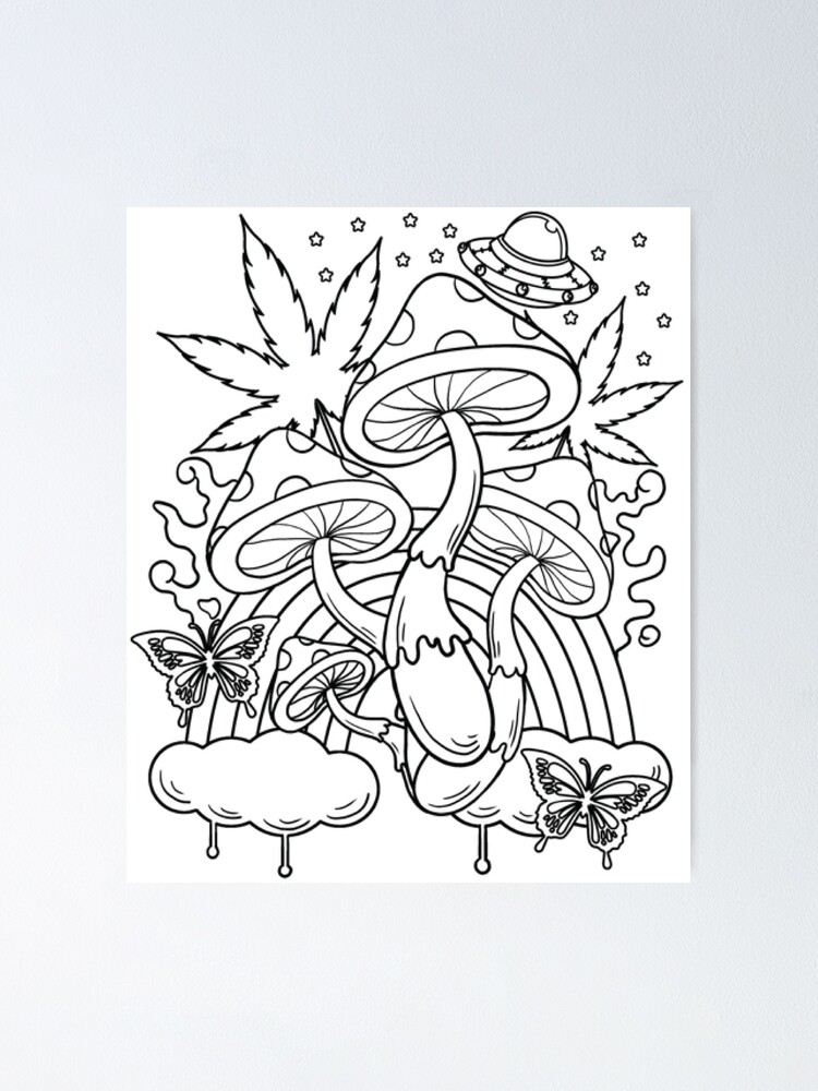 Trippy Coloring Book for Adults: Psychedelic& Mushroom Coloring Pages for  Adults to Color