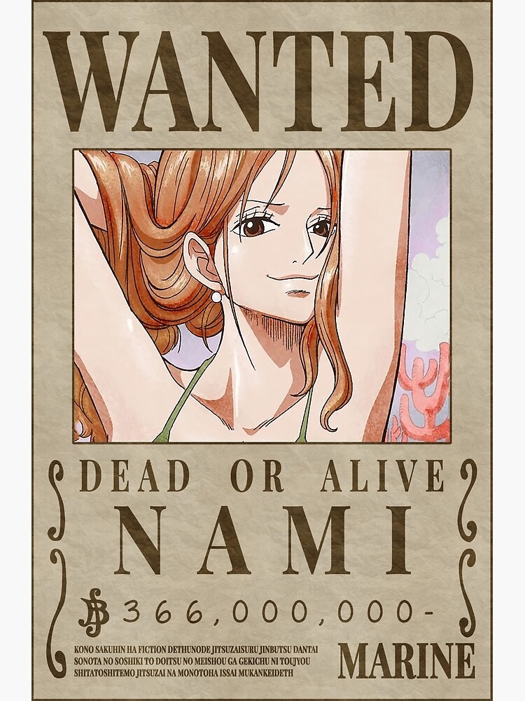 Discover Nami Wanted Poster Post-Wano Updated Bounty Poster Premium Matte Vertical Poster