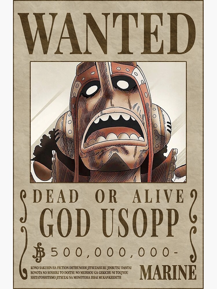 Usopp Wanted Poster Post Wano Updated Bounty Poster Poster For Sale By Fruitpanda Redbubble