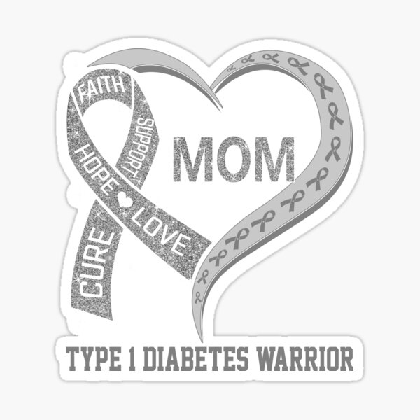 Type 1 diabetes ribbon Stickers, Unique Designs