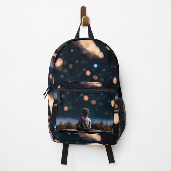 Item preview, A child sitting on a rock gazing at stars designed and sold by ElMafioso1000.