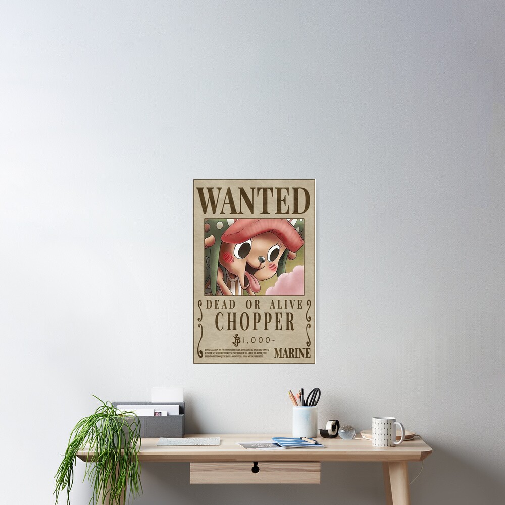 "Chopper Wanted Poster PostWano Updated Bounty Poster" Poster for Sale
