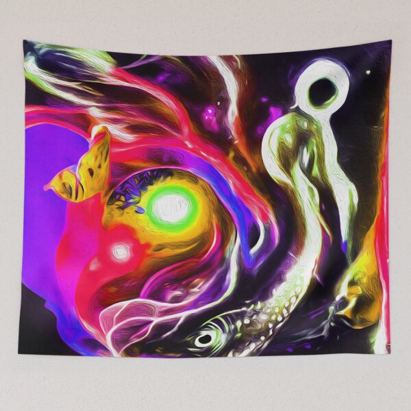 Item preview, Arte abstracto ilustrativo de Koi Fish Red purple home deco v2 designed and sold by Ariel Guevara.