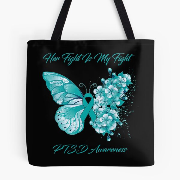 Item preview, Her Fight Is My Fight PTSD Awareness Butterfly Ribbon Gifts designed and sold by Adropine.