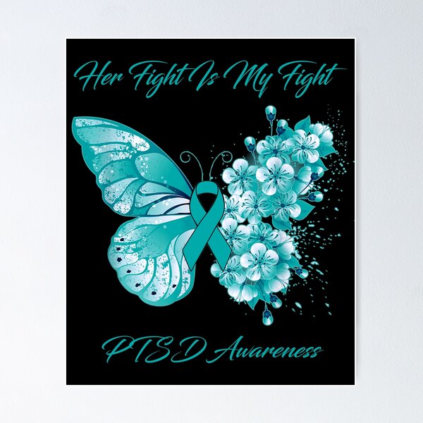Item preview, Her Fight Is My Fight PTSD Awareness Butterfly Ribbon Gifts designed and sold by Adropine.