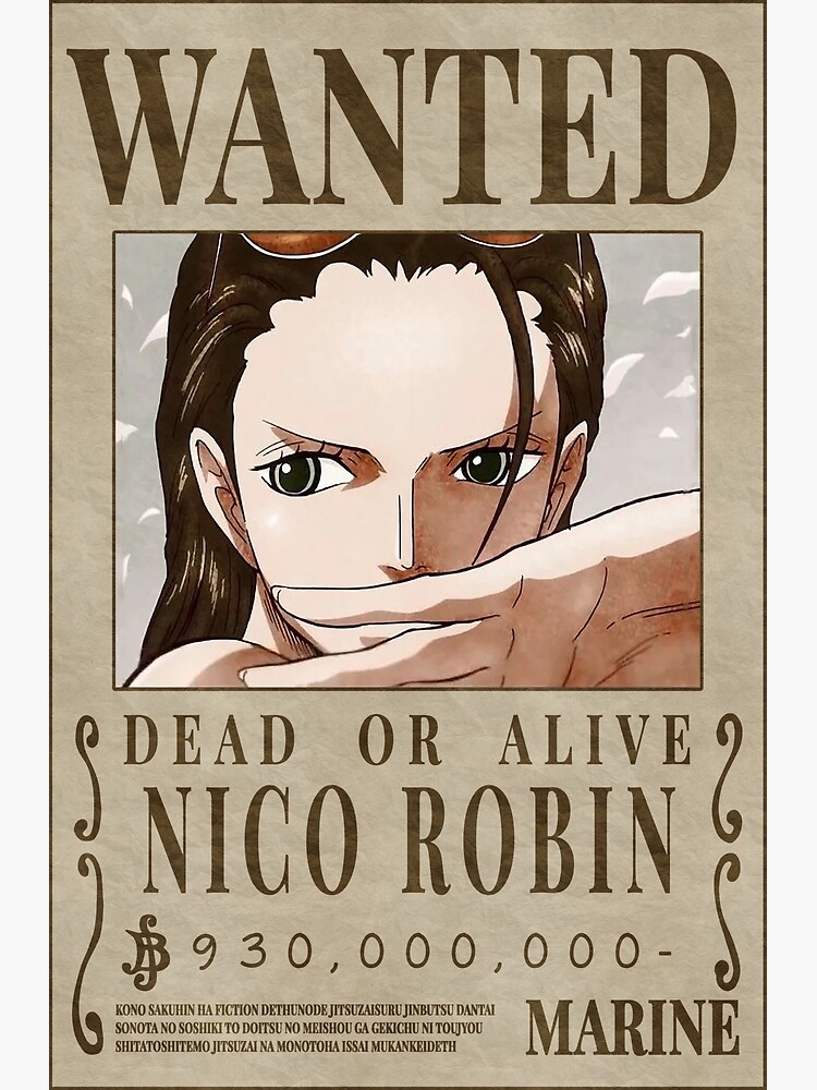 Disover Robin Wanted Poster Post-Wano Updated Bounty Poster Premium Matte Vertical Poster