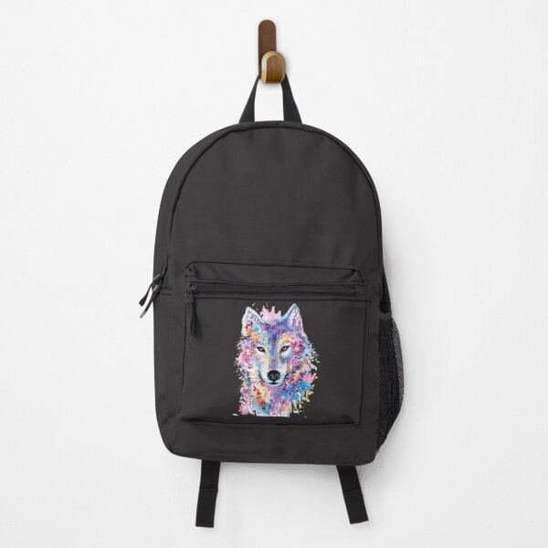Item preview, colourful wolf canvas Relaxed Fit T-Shirt designed and sold by ArnulfWitte.