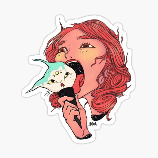 Item preview, Cartoon Girl With Ice Cream Cone designed and sold by cellsdividing.