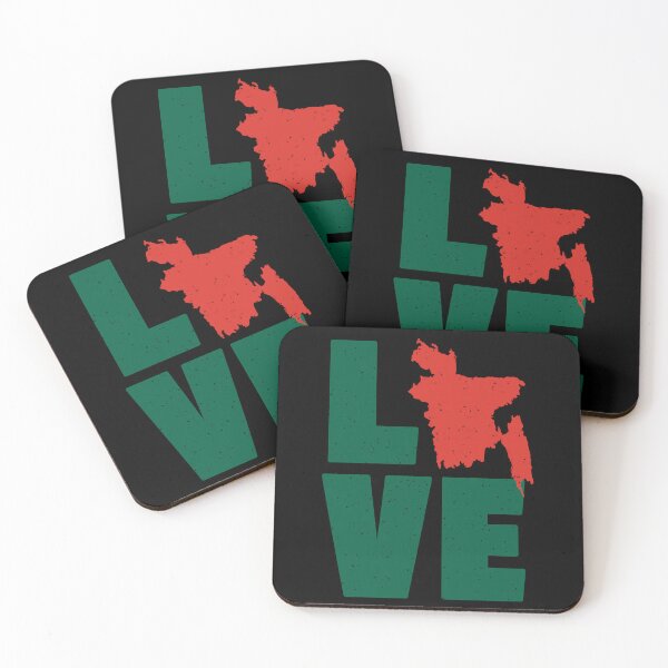 Item preview, LOVE Bangladesh Word Large text print and Map of country (green & red) designed and sold by dezanli.