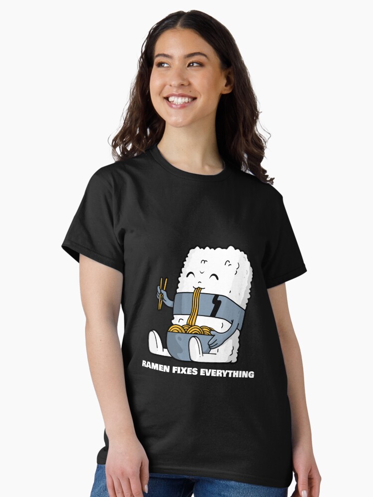 Thumbnail 2 of 7, Classic T-Shirt, Ramen Fixes Everything Cute Design designed and sold by HyprSociety.