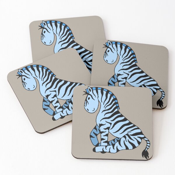 Item preview, Happy side sitting zebra blue designed and sold by MumWolf-Doodles.