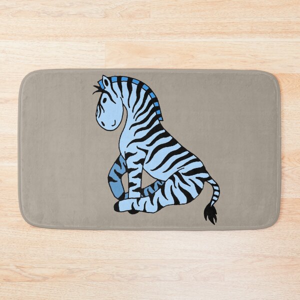 Item preview, Happy side sitting zebra blue designed and sold by MumWolf-Doodles.