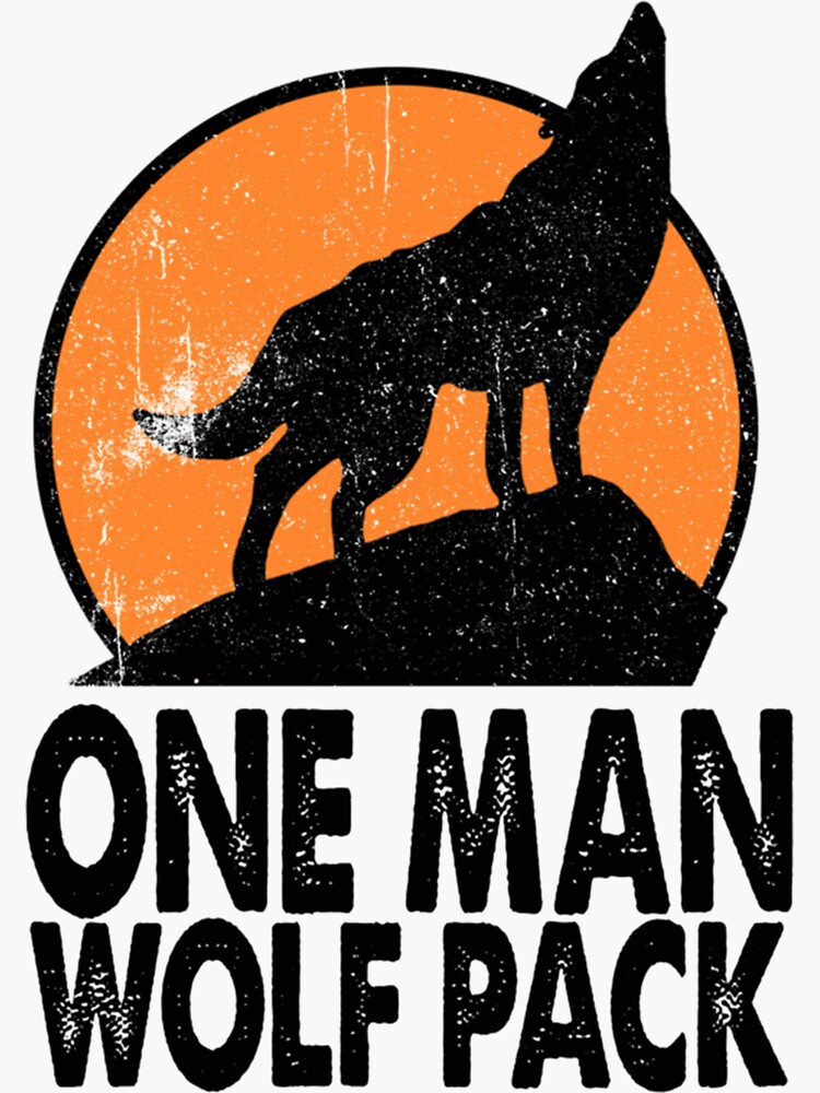 "One Man Wolf Pack Vintage " Sticker for Sale by Natalya9806 Redbubble