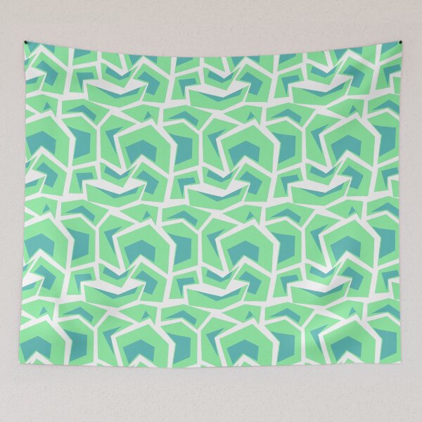 Item preview, Green Geometric Boomerang! Repeating Pattern designed and sold by RMH-MRH-ART.