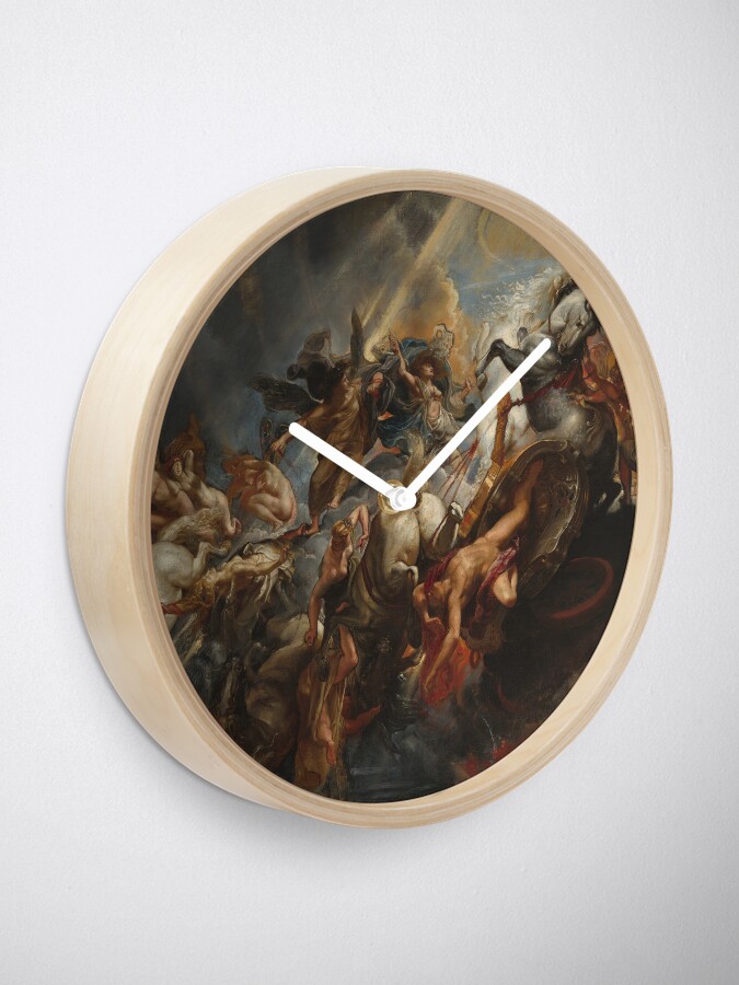 Alternate view of The Fall of Phaeton Oil Painting by Sir Peter Paul Rubens Clock