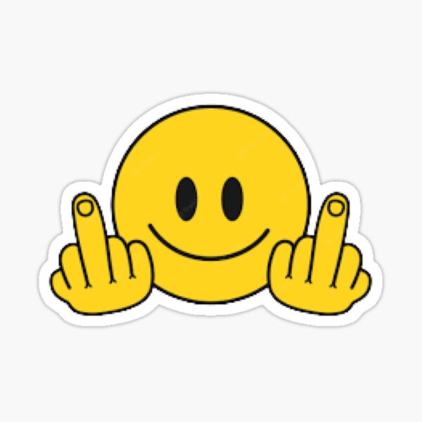 Vista previa del artículo con la obra «Emoji de doble dedo que te jodan», diseñado y vendido por The Trend Shopl.