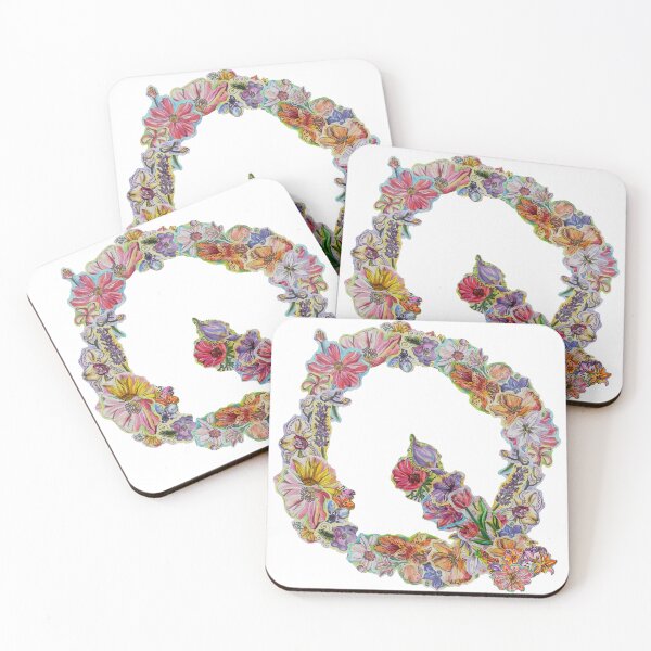 Item preview, Q Floral Initial designed and sold by Lenaartist.