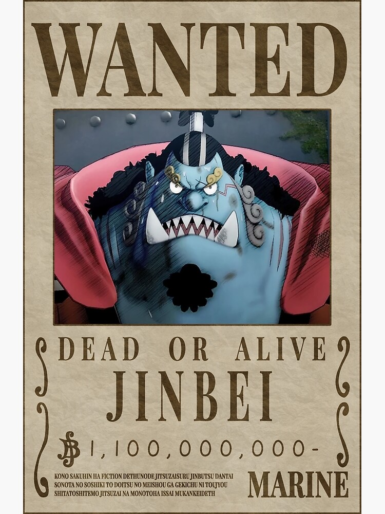 Discover Jinbei Wanted Poster Post-Wano Updated Bounty Poster Premium Matte Vertical Poster