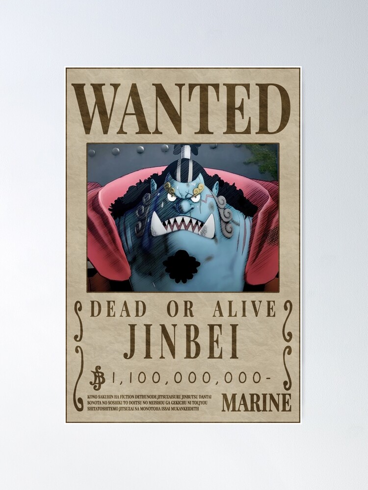 Jinbei Wanted Poster Post-Wano Updated Bounty Poster, One Piece Poster ...