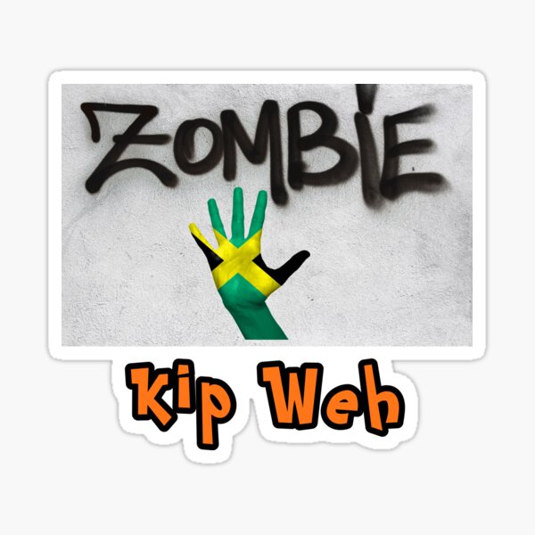 "Halloween Zombie Keep Away Jamaica" Sticker for Sale by