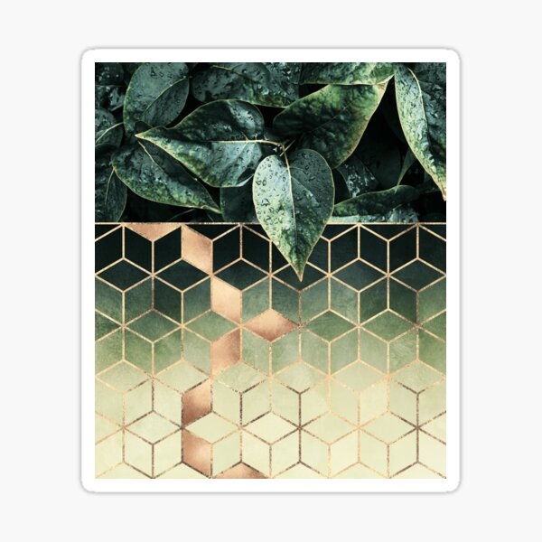 Leaves And Cubes Sticker