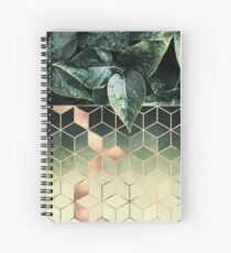Leaves And Cubes Spiral Notebook