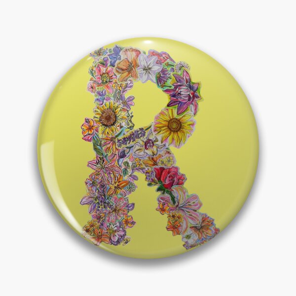 Item preview, R Floral Initial designed and sold by Lenaartist.