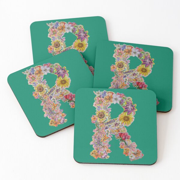 Item preview, R Floral Initial designed and sold by Lenaartist.