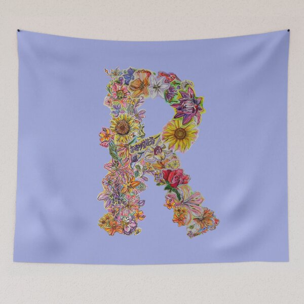 Item preview, R Floral Initial designed and sold by Lenaartist.