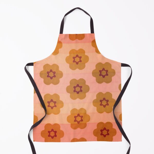 Aperçu de l'œuvre Orange Ombré Rayé Moderne Marguerites Orange Pêche Ocre créée et vendue par LaurenWDesigns.