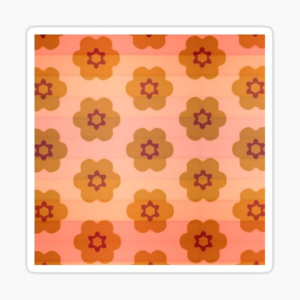 Vista previa del artículo con la obra «Naranja Ombre Rayas Modernas Margaritas Naranja Melocotón Ocre», diseñado y vendido por LaurenWDesigns.