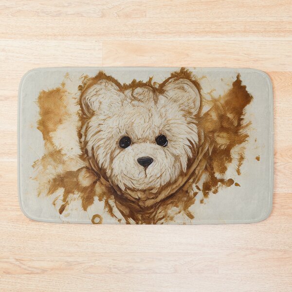Item preview, Abstract Art of Teddy Bear in Coffee Stain Form - Created by Artificial Intelligence designed and sold by Created-by-AI.