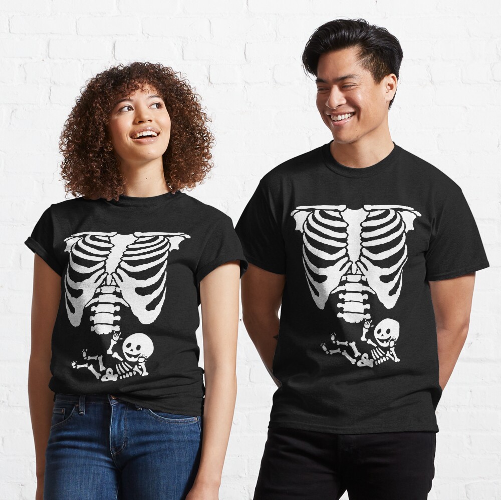 Camiseta «Bebé esqueleto costillas Halloween embarazada Simple disfraz diseño Halloween Idea» de RobPaulDesigns | Redbubble
