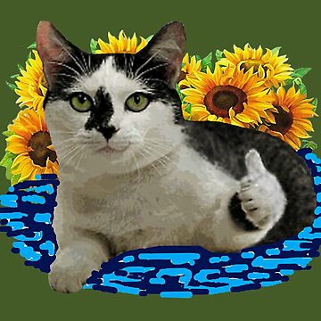 Personalized Sunflowers Cat Art Print Custom Cat Poster Cat 