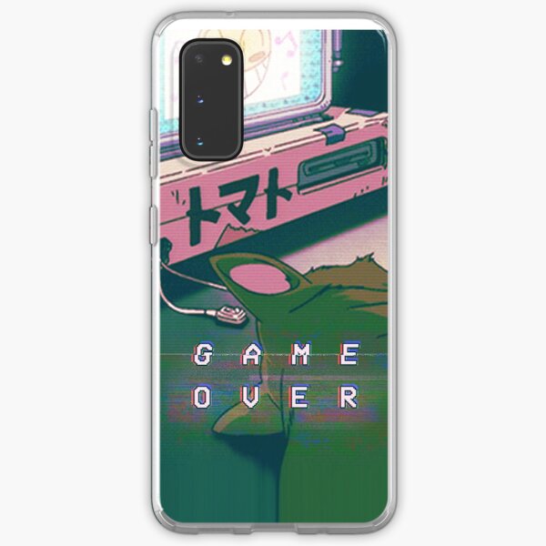 90S ANIME CAT GAME OVER VAPERWAVE GRUNGE PIXEL KAWAII Samsung Galaxy Soft Case